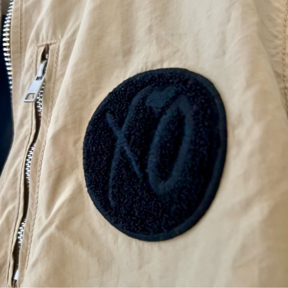 Mens H&M X THE WEEKND Y2k bomber jacket tan Size M XO - Picture 4 of 5
